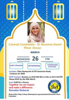 CALWELL - Dr Bassima Hawli - Iftaar Fundraiser